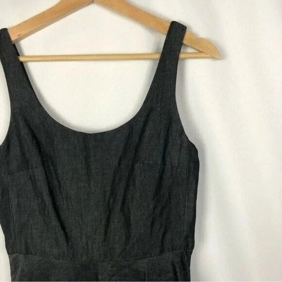 Gap Black Linen Fit & Flare Mini Dress 0 - Picture 3 of 5